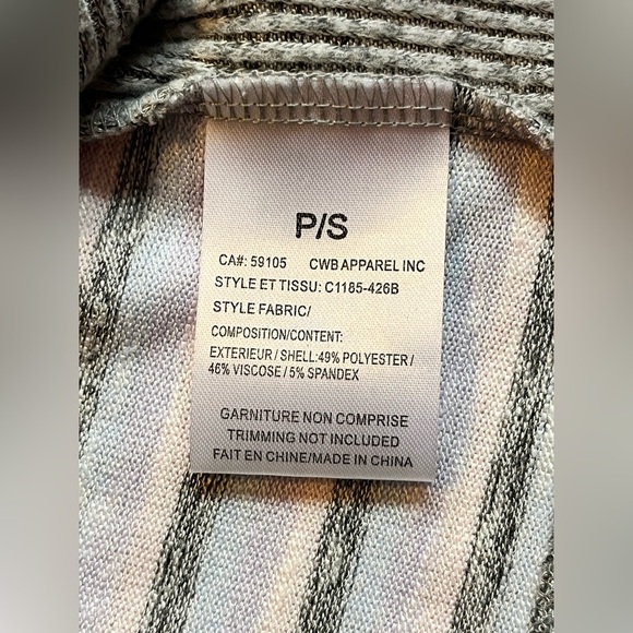 Charlie B Striped Gray and White w Pastel Colors Women’s Sweater Size Small - Picture 9 of 16